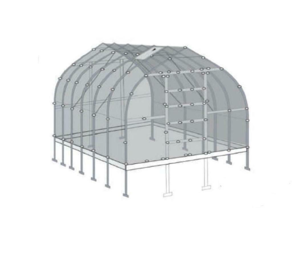 Tunnelkas Iris 2,5 x 8m (20m²) 4mm polycarbonaat, Staal, Polycarbonaat, Verzenden, Kweekkas