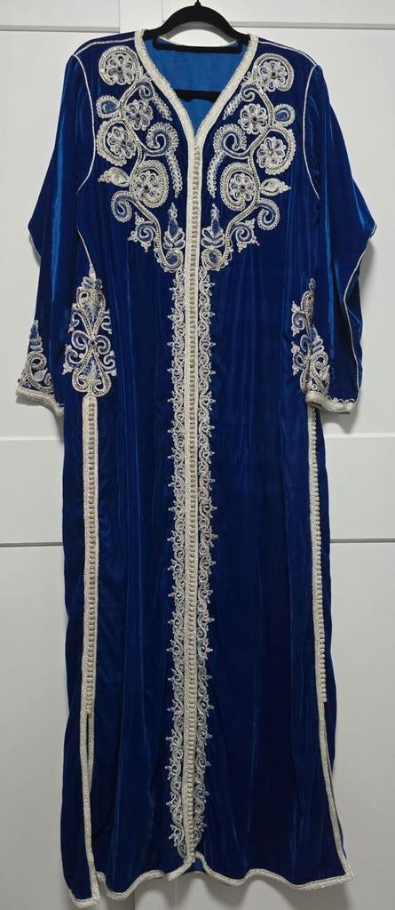 Marokkaanse Feestjurk - Maat L/XL, Ophalen, Blauw, Maat 42/44 (L), Handgemaakt