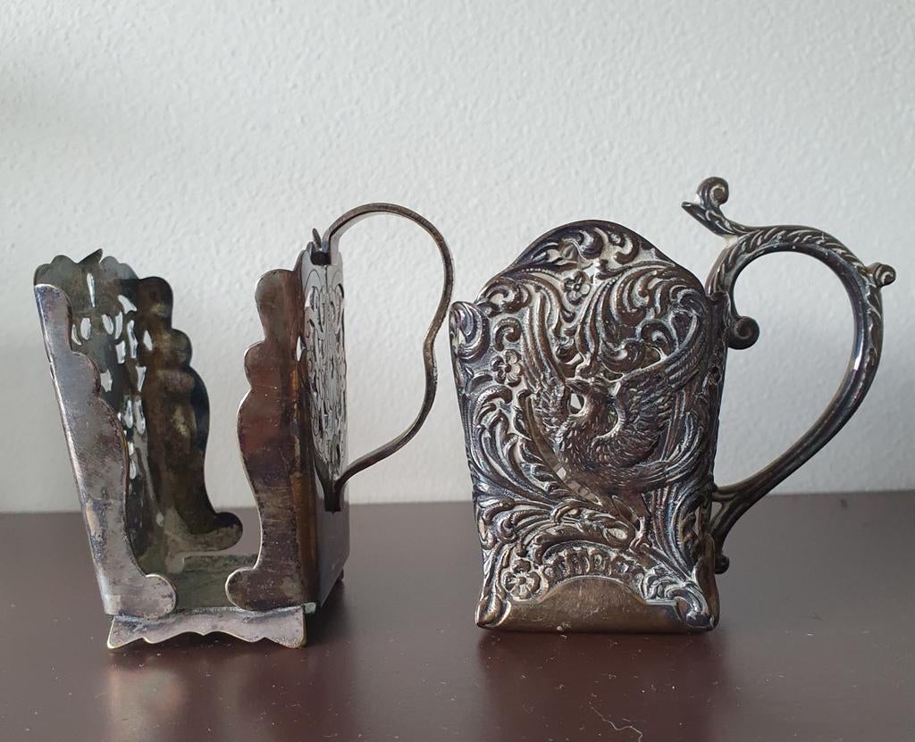 2 vintage verzilverde maggihouders, Antiek en Kunst, Ophalen of Verzenden