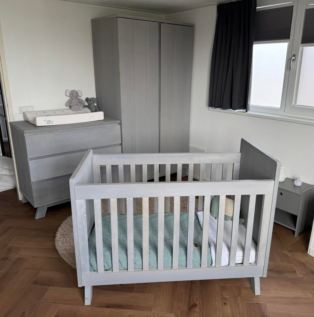 Complete Bopita babykamer 3 delig - Gravel Wash Grey, Ophalen, Gebruikt, Jongetje of Meisje
