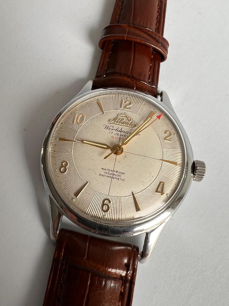 Atlantic Worldmaster Super 685 Swiss Made - heren horloge, Sieraden, Tassen en Uiterlijk, Horloges | Heren, Gebruikt, Polshorloge