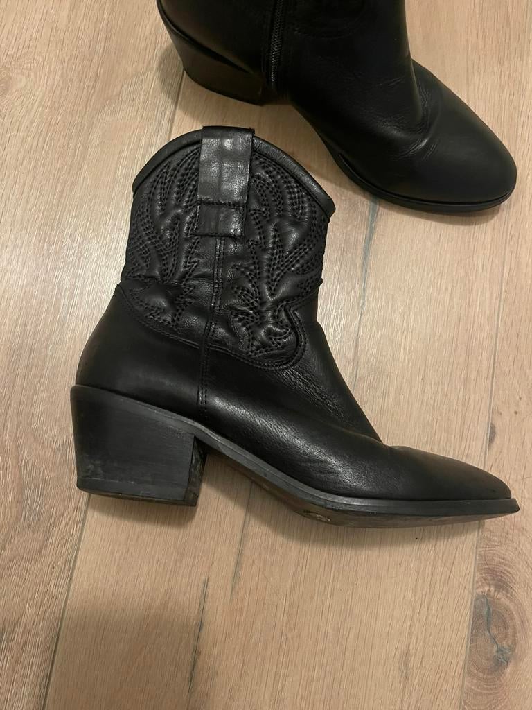 Cowboy western laarzen manfield, Zwart, Lage of Enkellaarzen, Ophalen of Verzenden, Gedragen