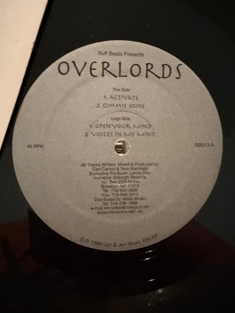 Gabber Vinyl - Overlords - Ruff Beats, Ophalen of Verzenden, Gebruikt, 12 inch, Techno of Trance