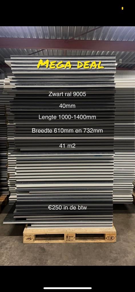 Sandwichpanelen mega actie restpartijen. Isolatie (antraciet, Ophalen