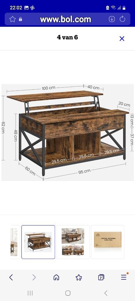 Nieuwe Rustieke Salontafel, Huis en Inrichting, Tafels | Salontafels, Ophalen, Grenenhout, 100 tot 150 cm, 50 tot 75 cm