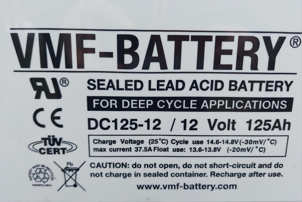 VMF Accu Deep Cycle 125Ah AGM - 4 Stuks, Ophalen of Verzenden, Nieuw