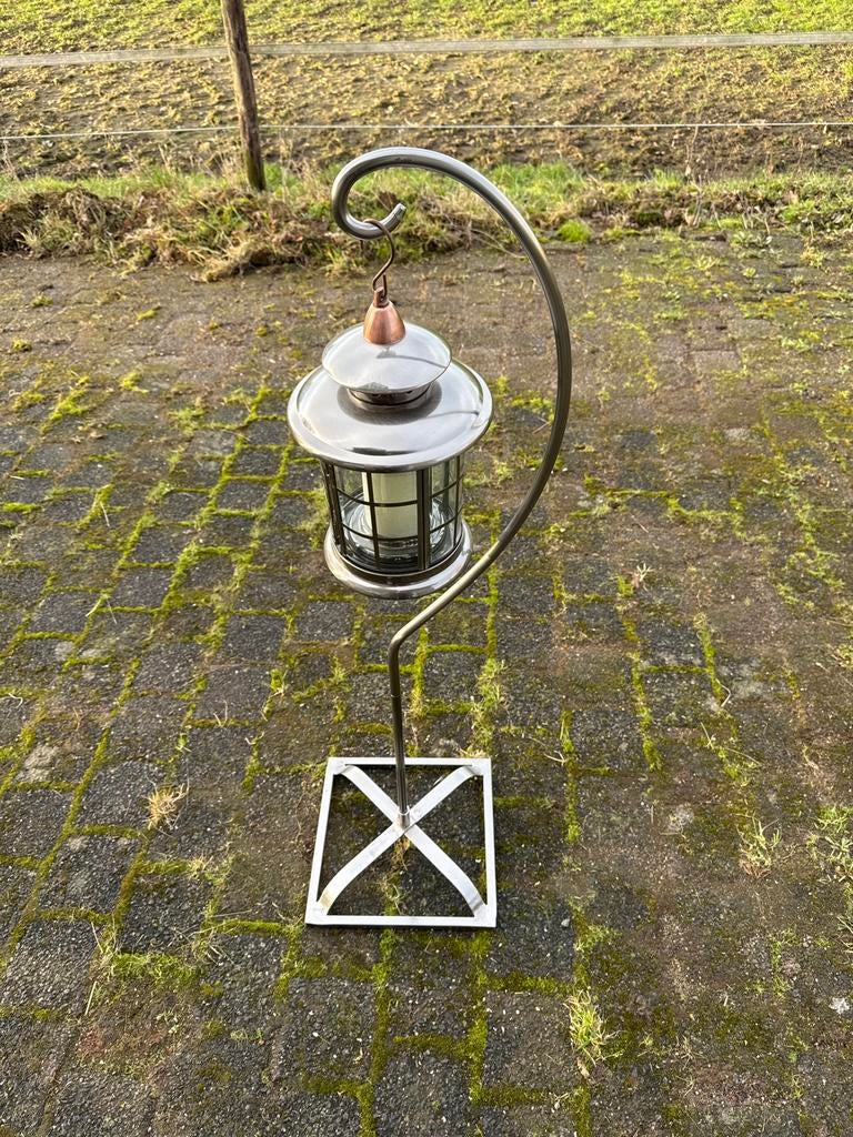RVS Lantaarn met Standaard, Ophalen, Zo goed als nieuw