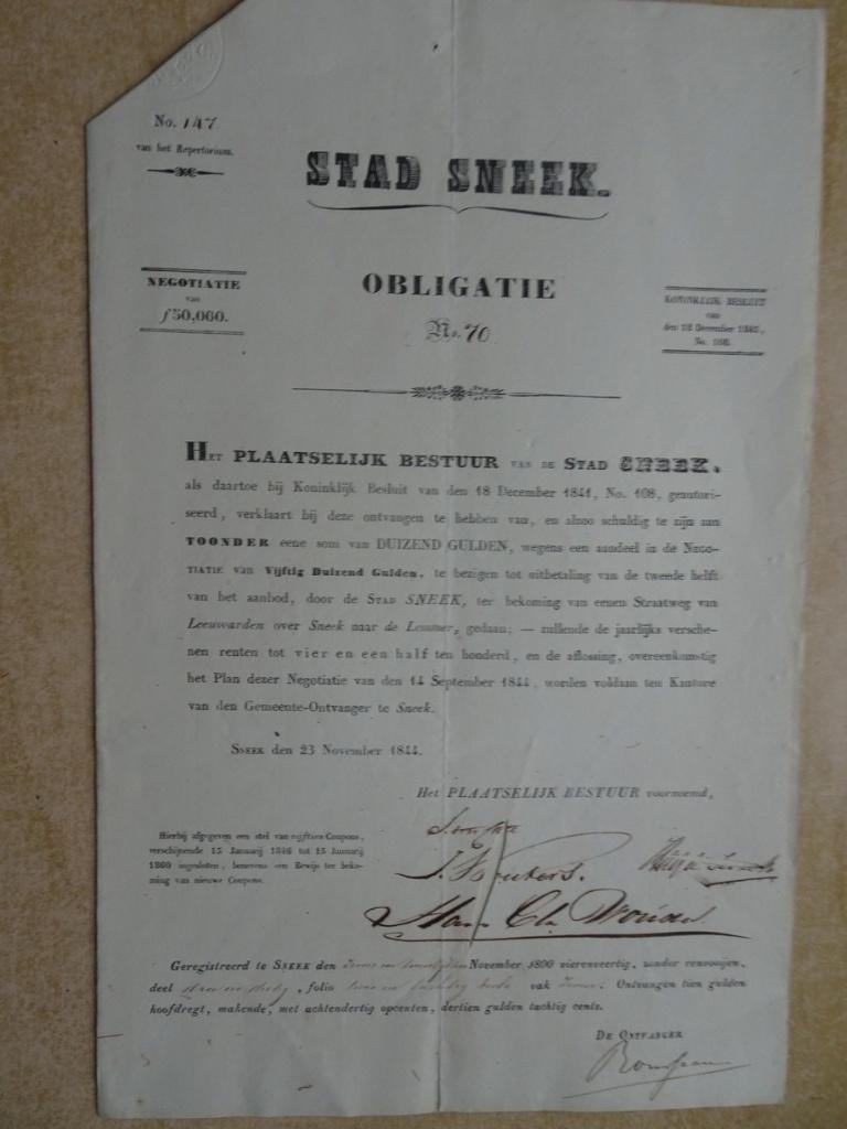 Stad SNEEK, voor Straatweg Leeuwarden over Sneek naar Lemmer, Ophalen of Verzenden, Voor 1920, Aandeel