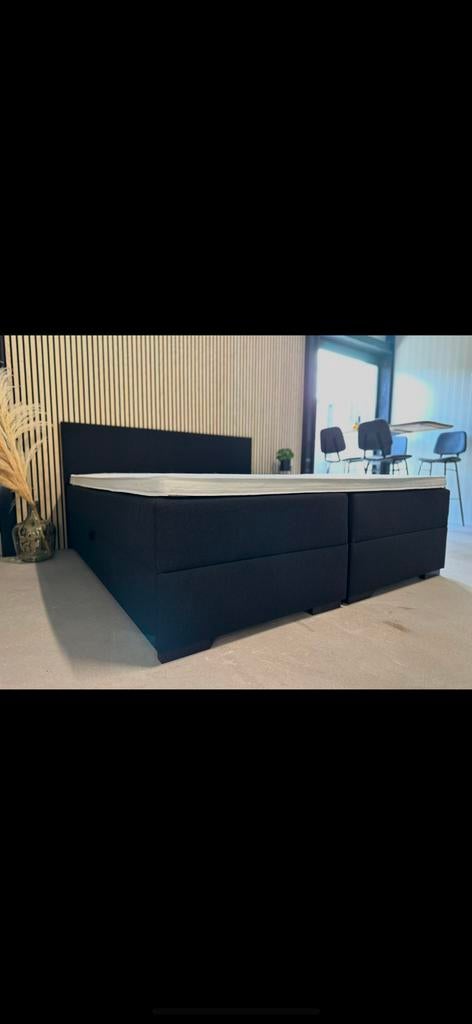 OPBERG BOXSPRING 180 200 ZWART BOXSPRING MET OPBERGRUIMTE, Huis en Inrichting, Slaapkamer | Boxsprings, Verzenden, Zwart, 180 cm