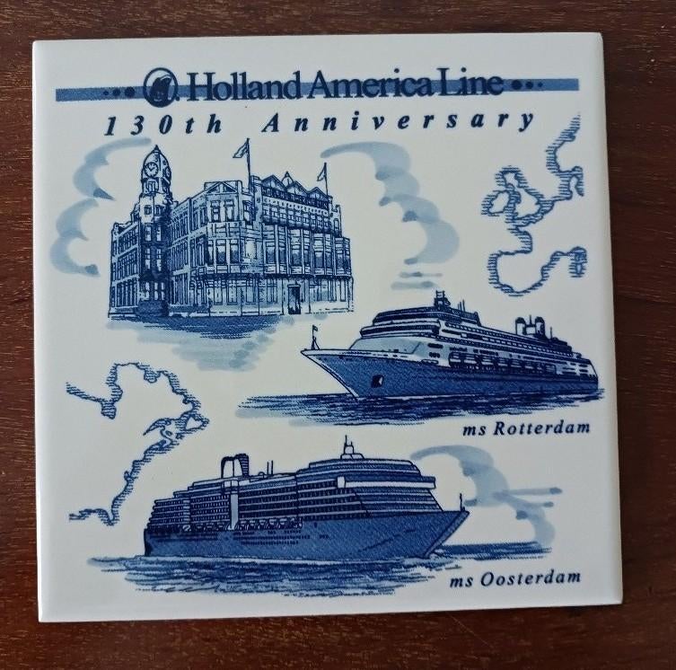 Gedenktegel Holland Amerika Lijn 130th Anniversary, Verzenden, Zo goed als nieuw, Overige typen