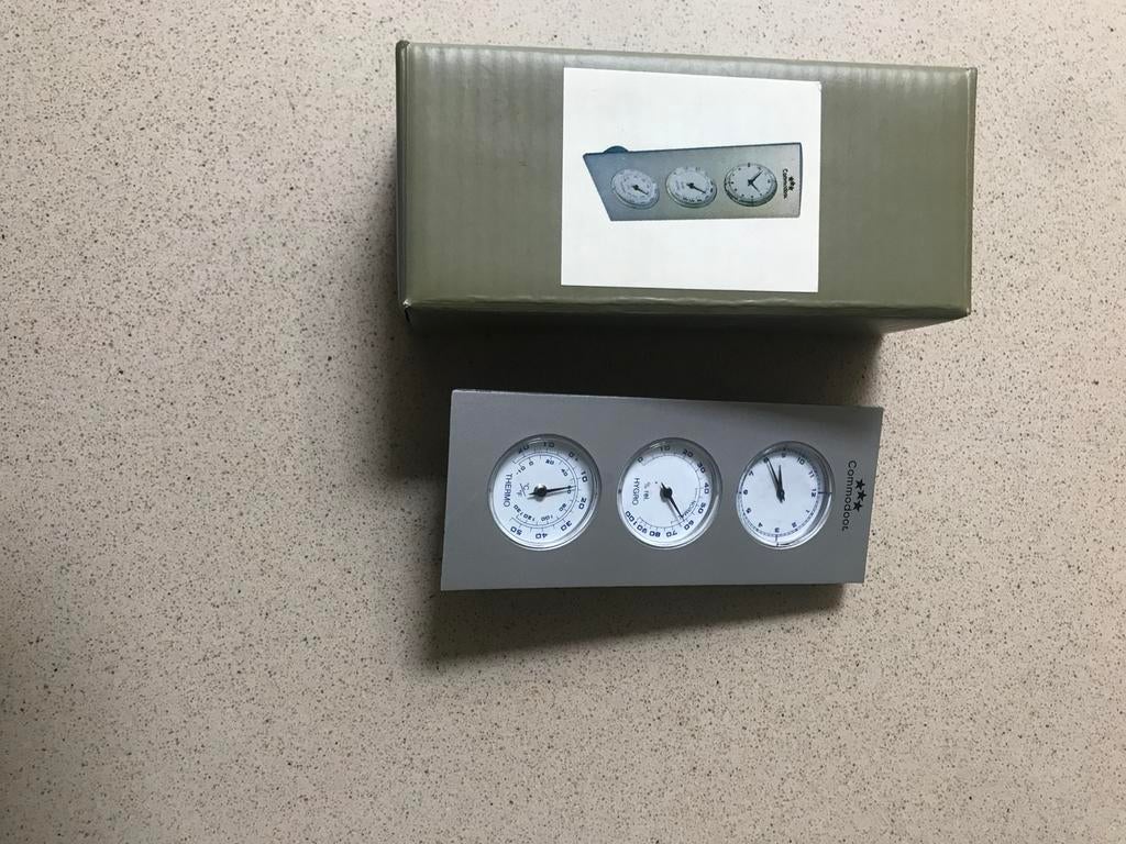 Commodoor klokje met hygrometer-barometer, Diversen, Ophalen of Verzenden, Nieuw