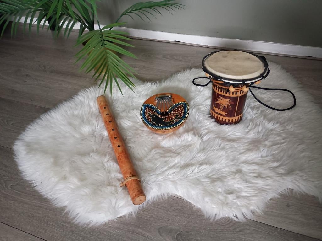 Houten Muziekinstrumenten Djembe trommel, Fluit, Kalimba, Muziek en Instrumenten, Ophalen of Verzenden, Overige soorten