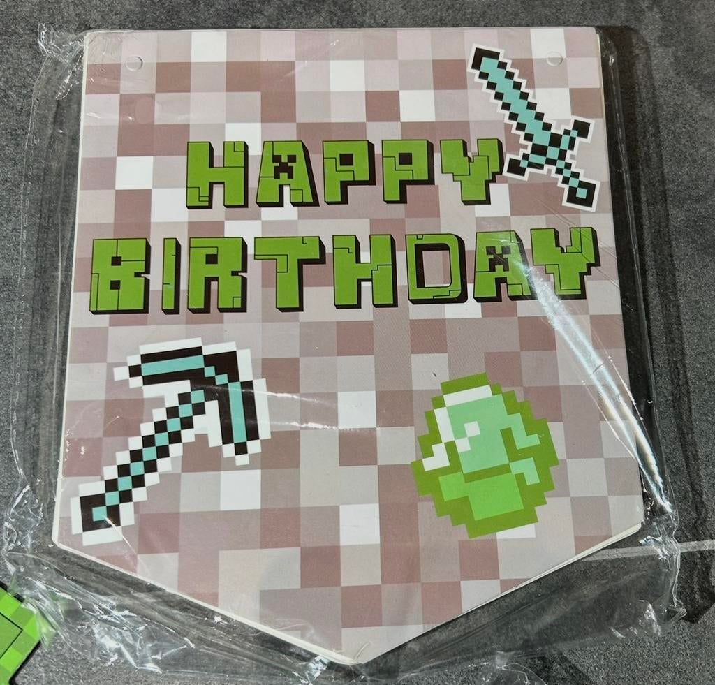 Minecraft feestpakket versierpakket € 4,50, Ophalen of Verzenden, Nieuw, Versiering, Verjaardag