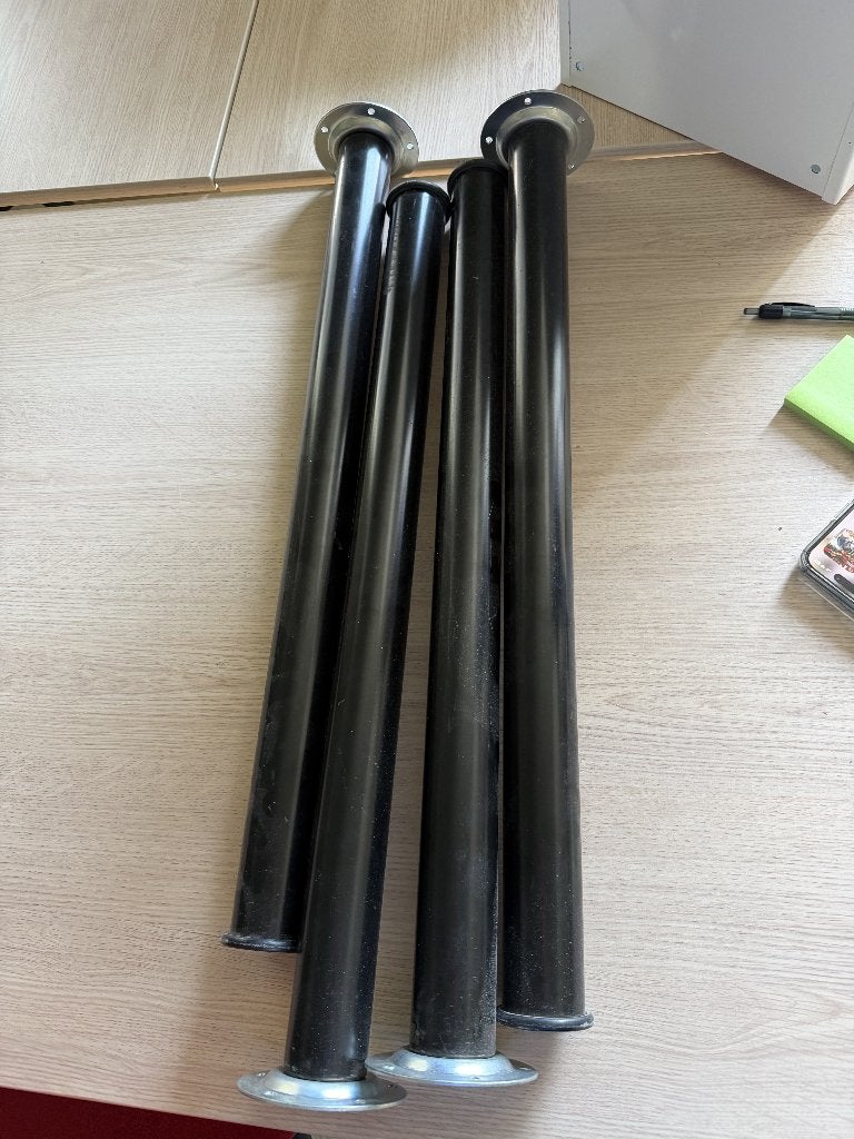 4 zwarte, stevige, stalen tafelpoten, Ophalen, Tafelpoot, Minder dan 50 cm, Gebruikt