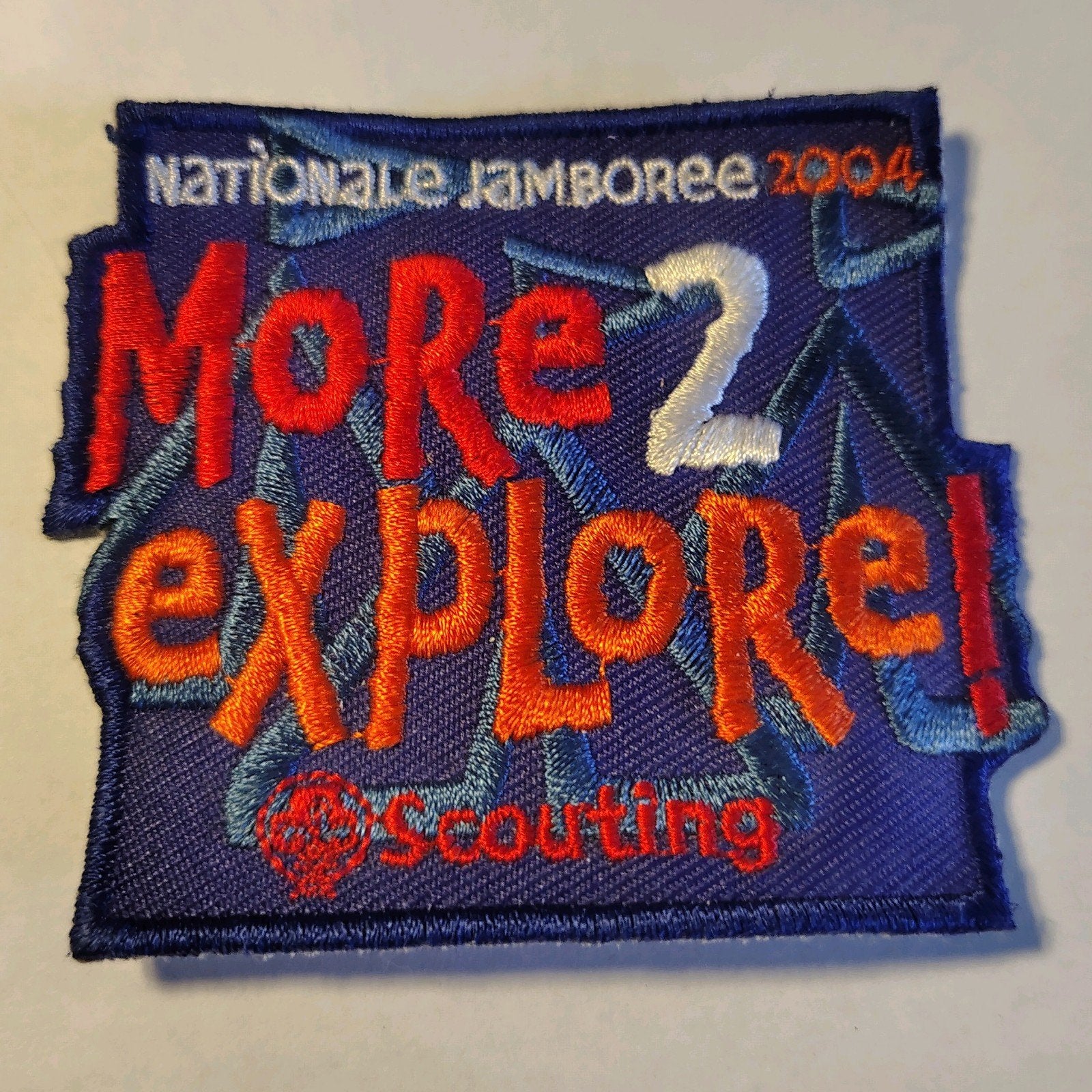 Scouting Nationale Jamboree 2004 More 2 Explore Badge Patch, Verzamelen, Ophalen of Verzenden, Embleem, Speld of Insigne