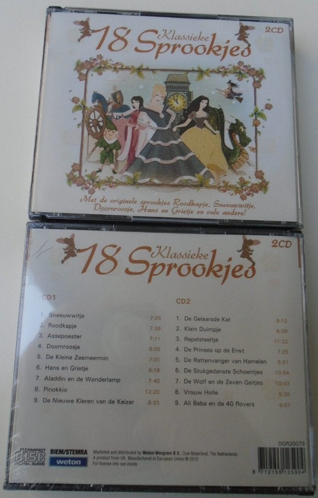 18 KLASSIEKE SPROOKJES DUBBEL CD NIEUW, Boxset, 3 tot 5 jaar, Ophalen of Verzenden, Verhaal of Sprookje
