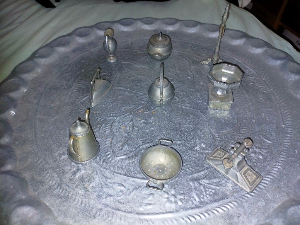 Miniatuurtjes 9 x   Tin, Antiek en Kunst, Ophalen of Verzenden