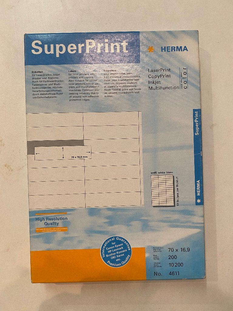 Herma Superprint Labels, Niet bekend, Niet bekend, Nieuw, Ophalen of Verzenden