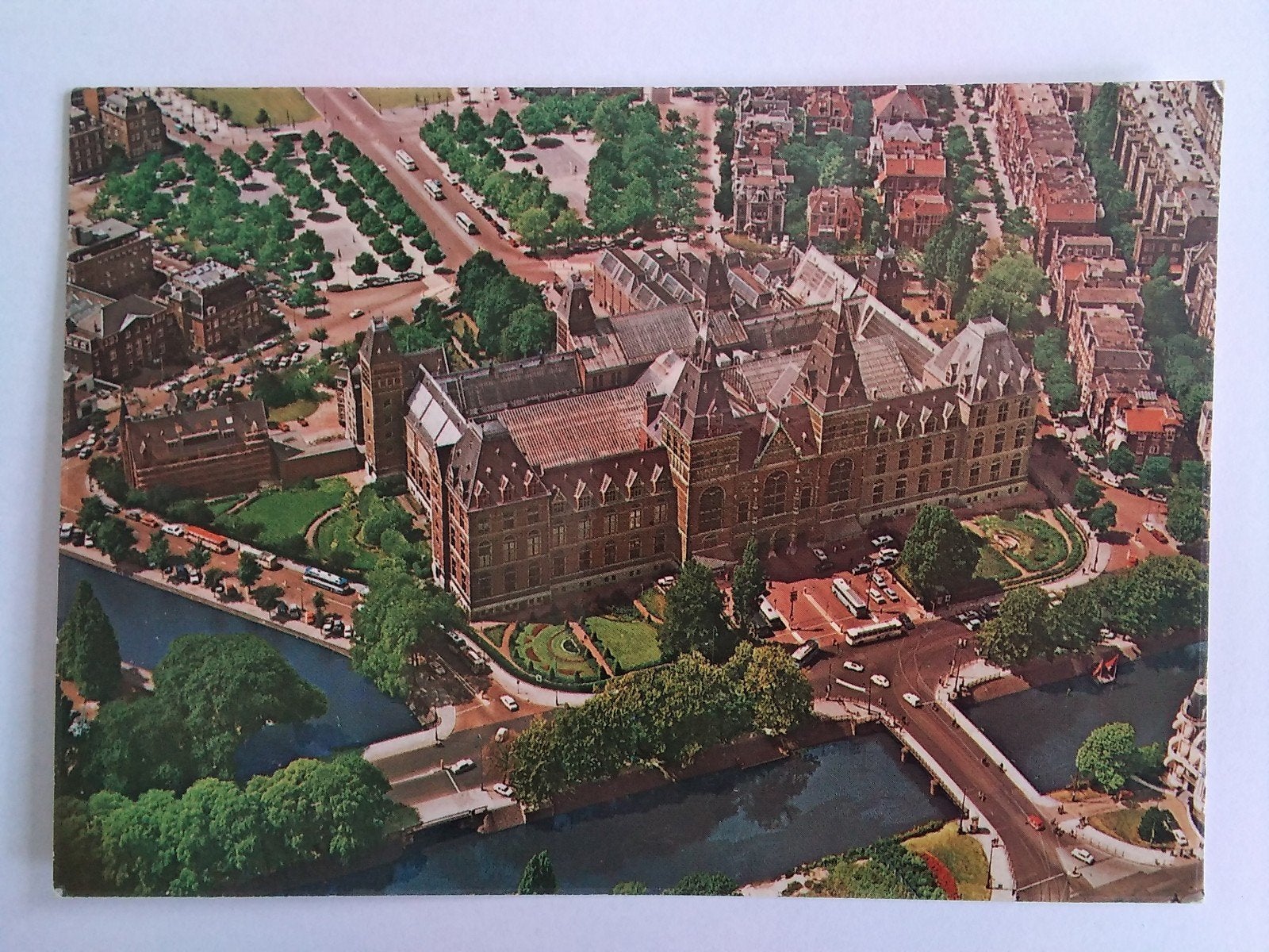 Ansichtkaart Rijksmuseum Amsterdam - KLM luchtfoto, Ophalen of Verzenden, 1940 tot 1960, Noord-Holland