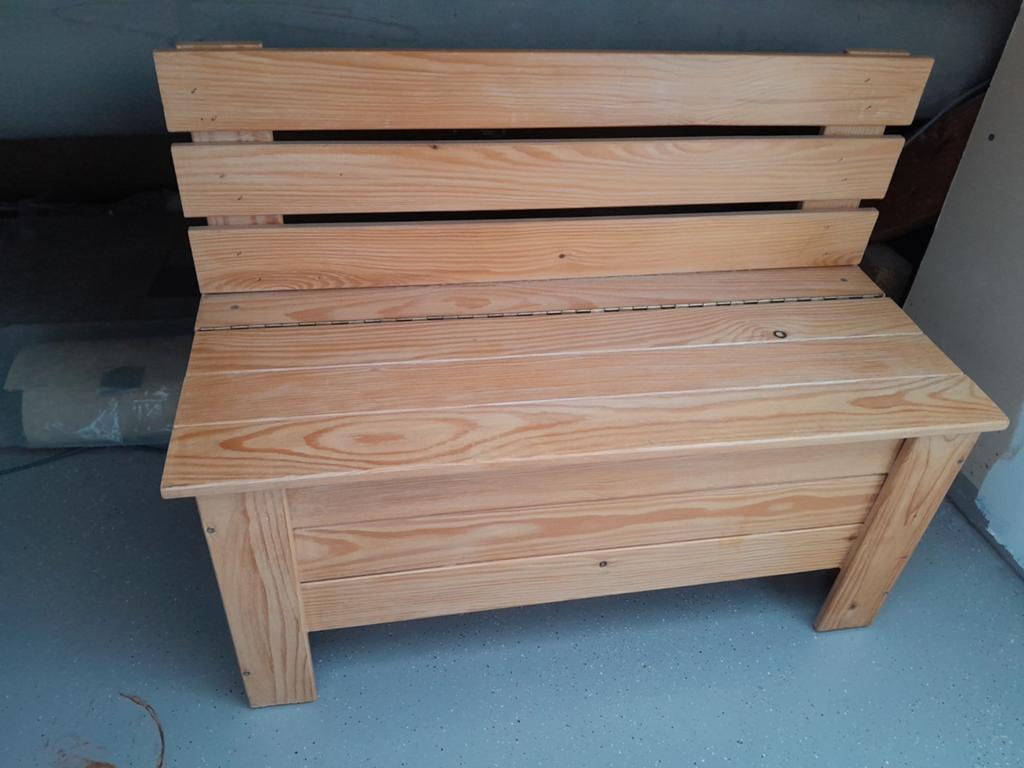 Houten bankje met opbergruimte, Ophalen, Gebruikt, Overige typen