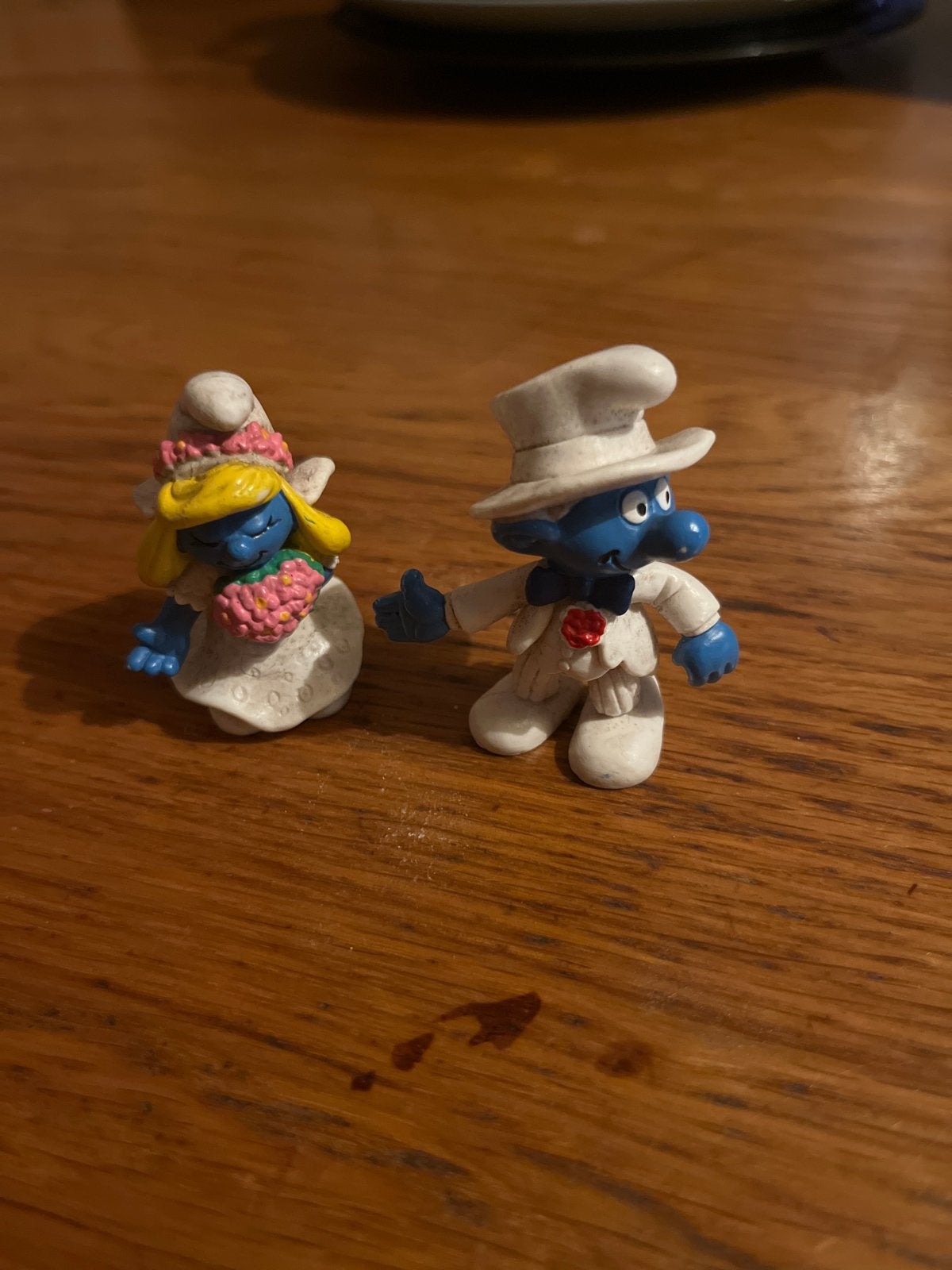 Smurfen Bruidspaar Beeldjes - Smurfin & Smurf Bruidegom, Verzamelen, Ophalen of Verzenden, Gebruikt, Verschillende Smurfen, Poppetje, Figuurtje of Knuffel