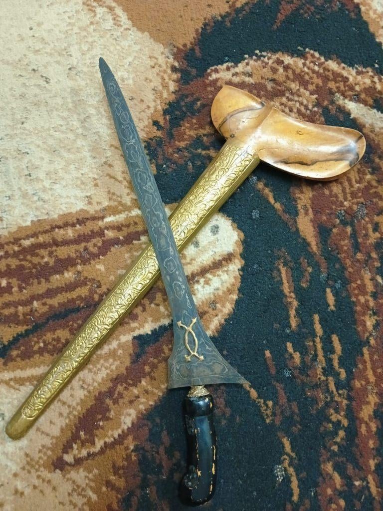 Antieke Keris Brojol Pamor Beras Wutah Goud Symbool SVA46, Verzenden