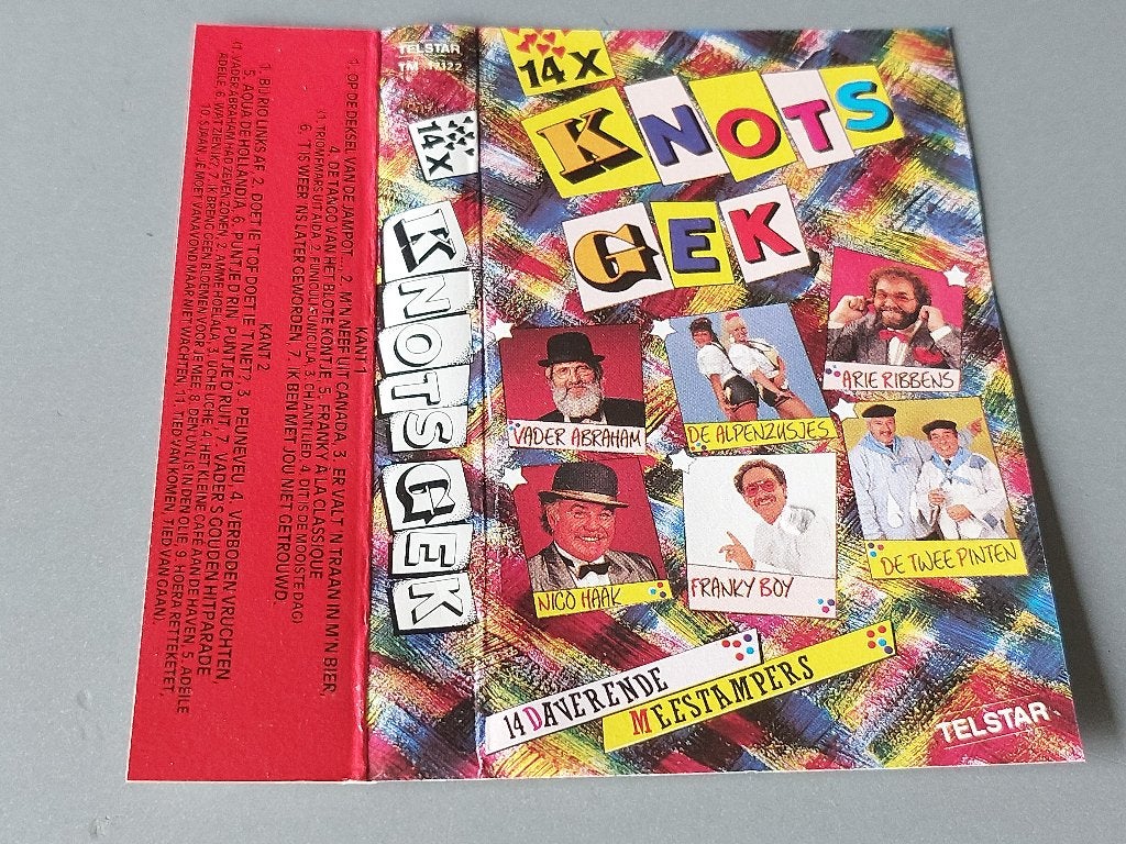 14 X KNOTSGEK (MC), Cd's en Dvd's, Cassettebandjes, Zo goed als nieuw, Origineel, Verzamelalbums, 1 bandje, Met bewaardoos, rek of koffer