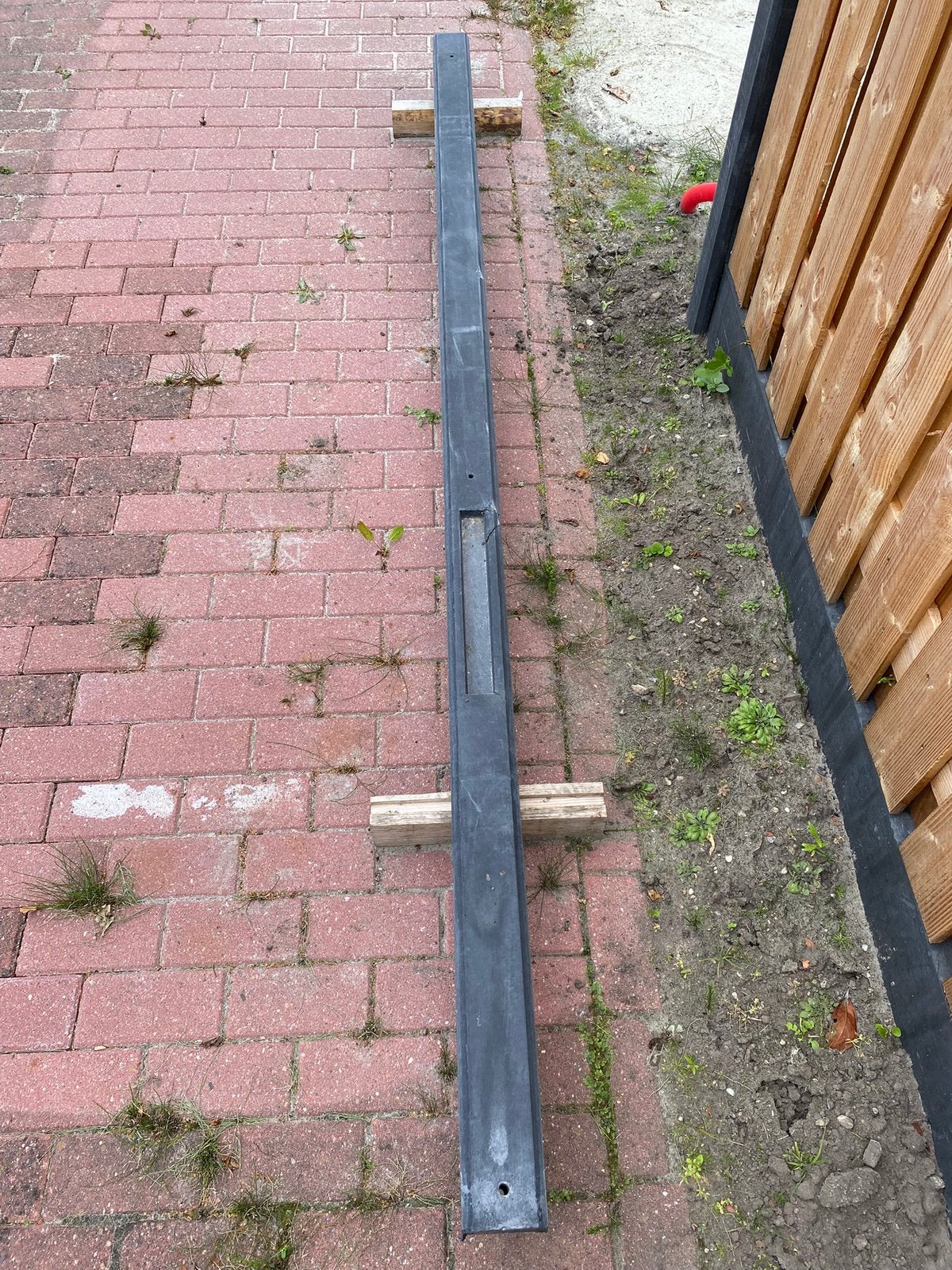 Gadero eindpaal IJssel Antraciet 10 x 10 x 280 cm, Tuin en Terras, Schuttingen, Ophalen, Zo goed als nieuw, Overige materialen