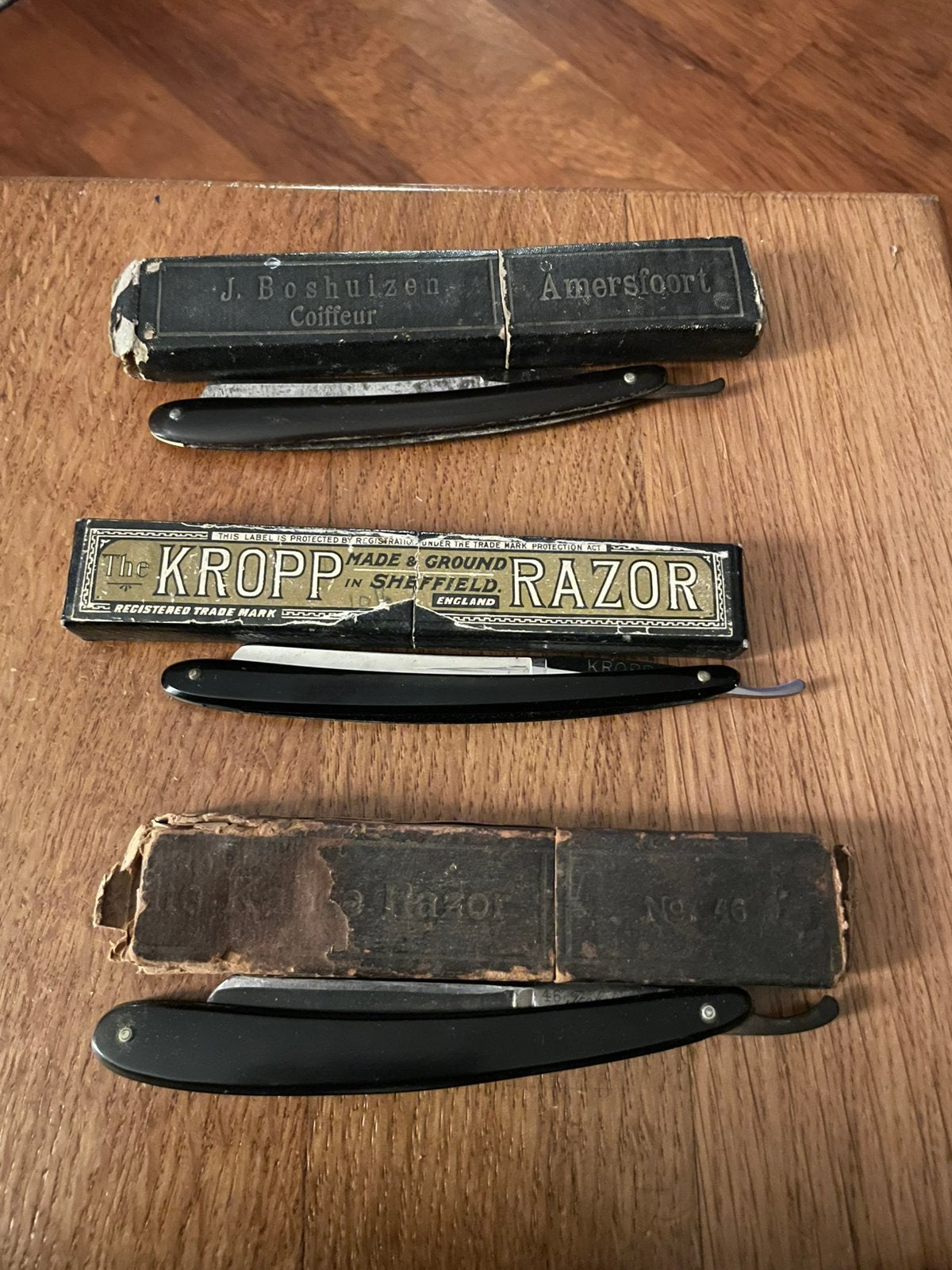 Vintage Scheermessen Set - J. Boshuizen & Kropp, Ophalen of Verzenden