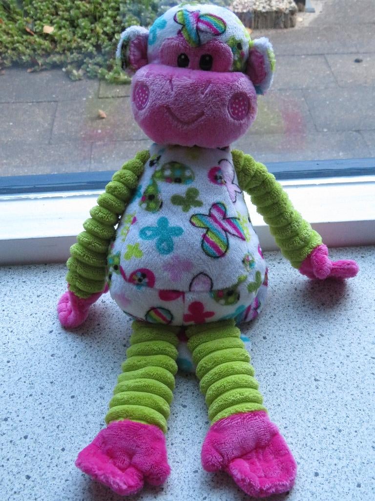 Vrolijk gekleurde aap van DOUGLAS the cuddly toy, Kinderen en Baby's, Speelgoed | Knuffels en Pluche, Wasbaar, Ophalen of Verzenden