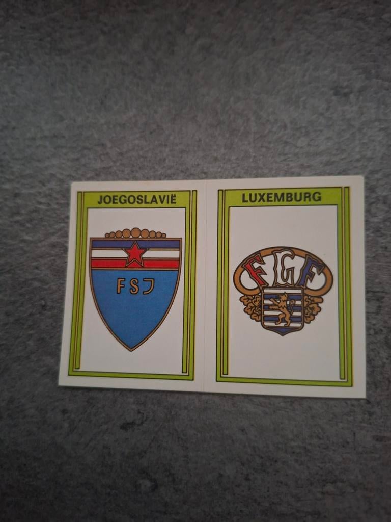 Panini sticker Voetbal 78. Emblemen Joegoslavië/Luxemburg., Verzenden, Zo goed als nieuw, Sticker