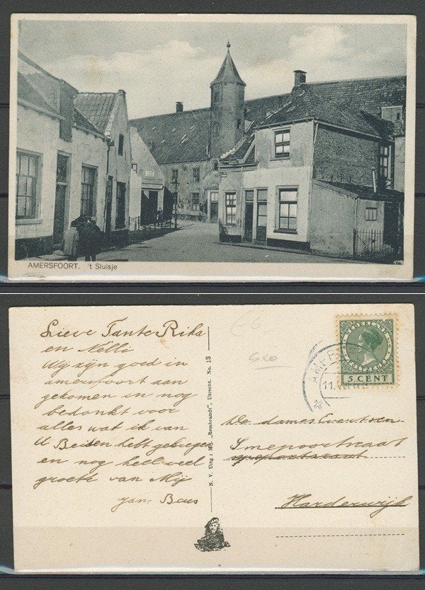Amersfoort 1904 t Sluisje Ansichtkaart m-130 jdu, Ophalen of Verzenden, Voor 1920, Gelopen, Utrecht