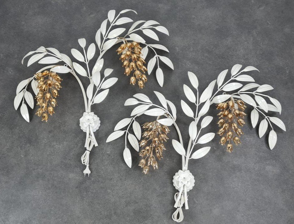 Vintage 'Pioggia d'Oro' Wandlampen, Ophalen, Metaal, Kogl, Wandlamp