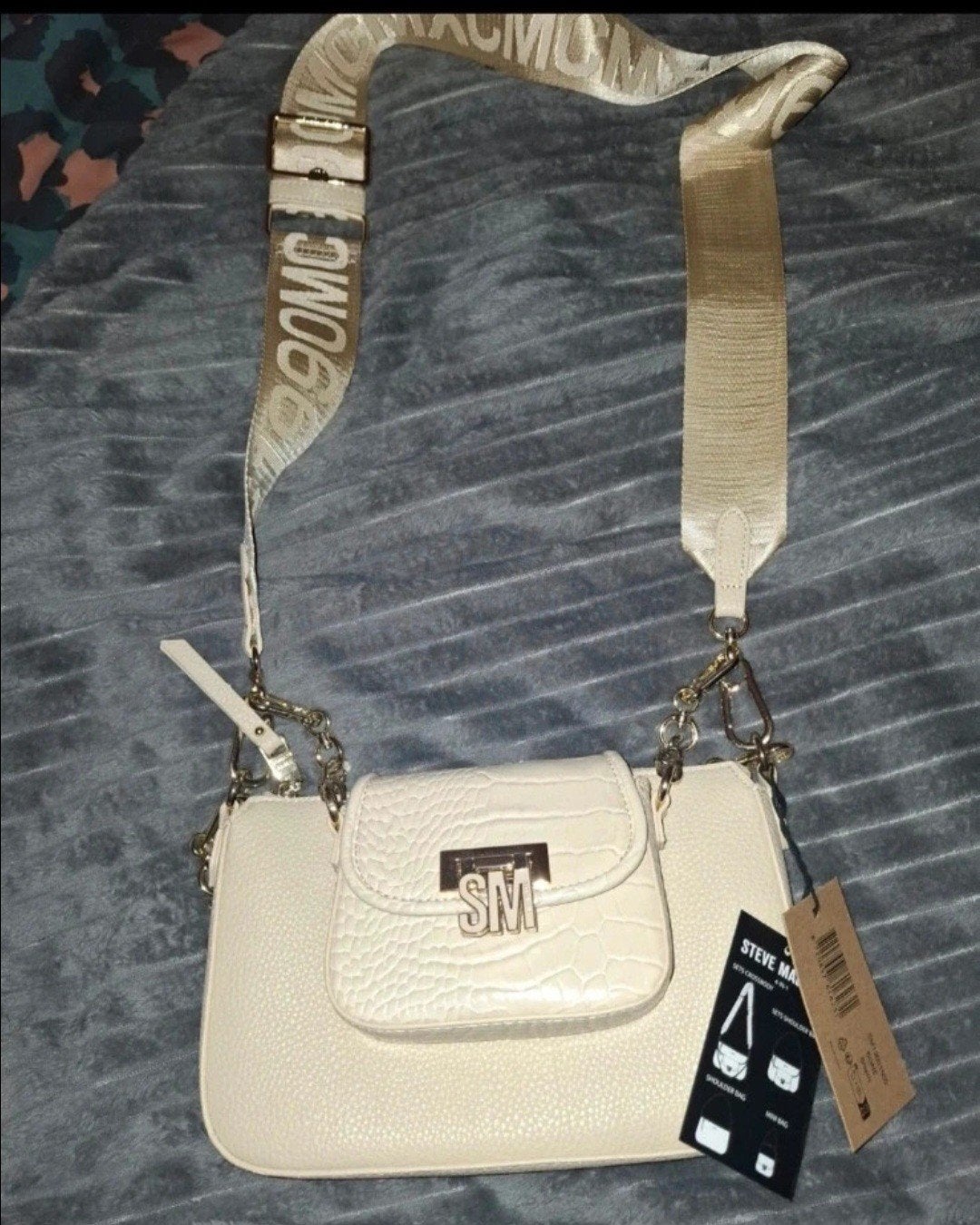 Nieuwe Steve Madden tas met afneembaar tasje, Ophalen, Nieuw, Beige, Schoudertasje