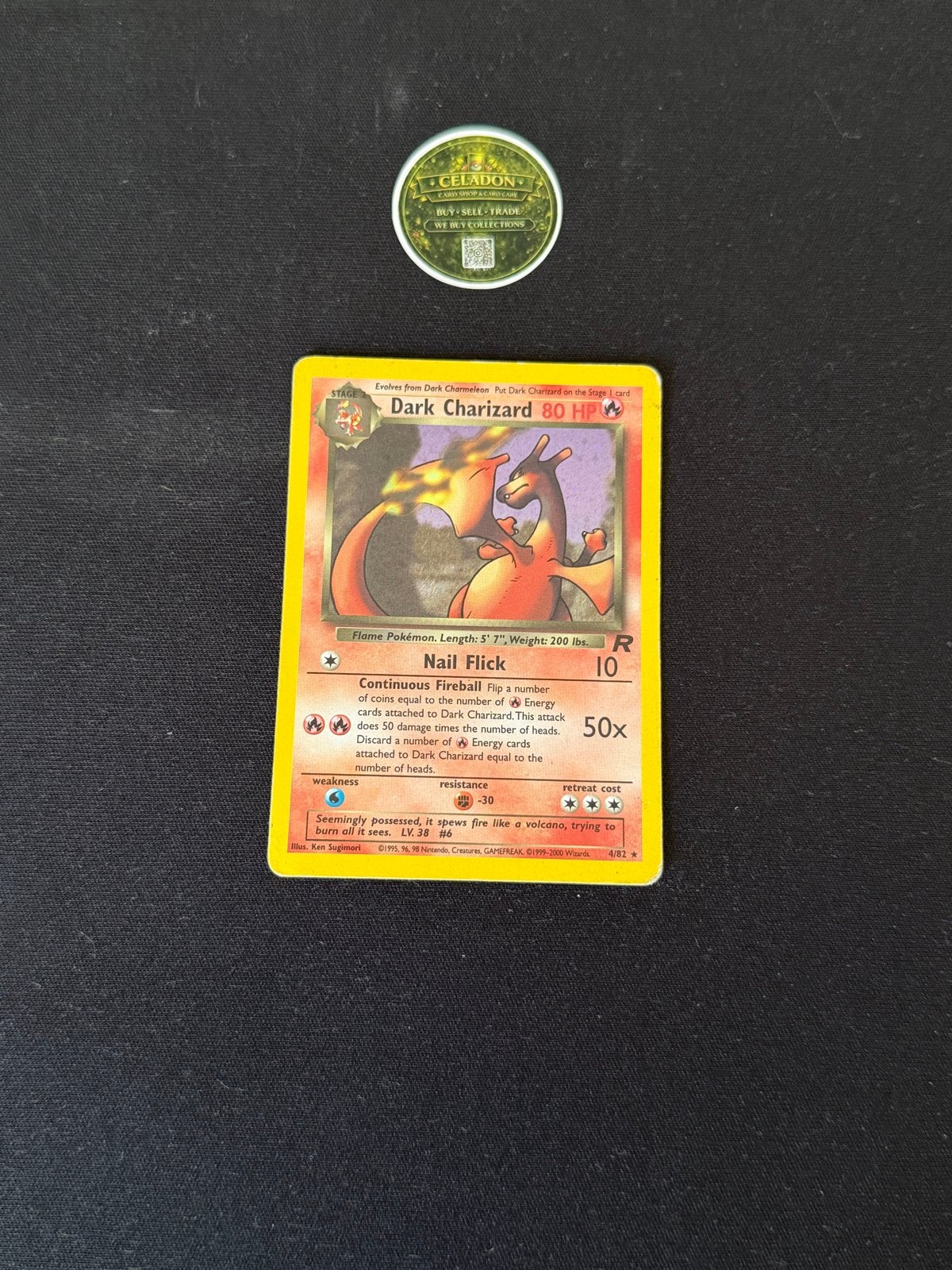 Pokémon Dark Charizard Holo 80 HP - Zeldzame Kaart, Hobby en Vrije tijd, Ophalen of Verzenden, Gebruikt, Losse kaart