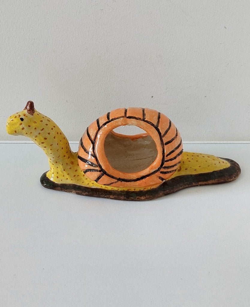 keramische slak Vintage bloempot pot bak (35 cm), Eu, Eu, Ophalen of Verzenden, Zo goed als nieuw