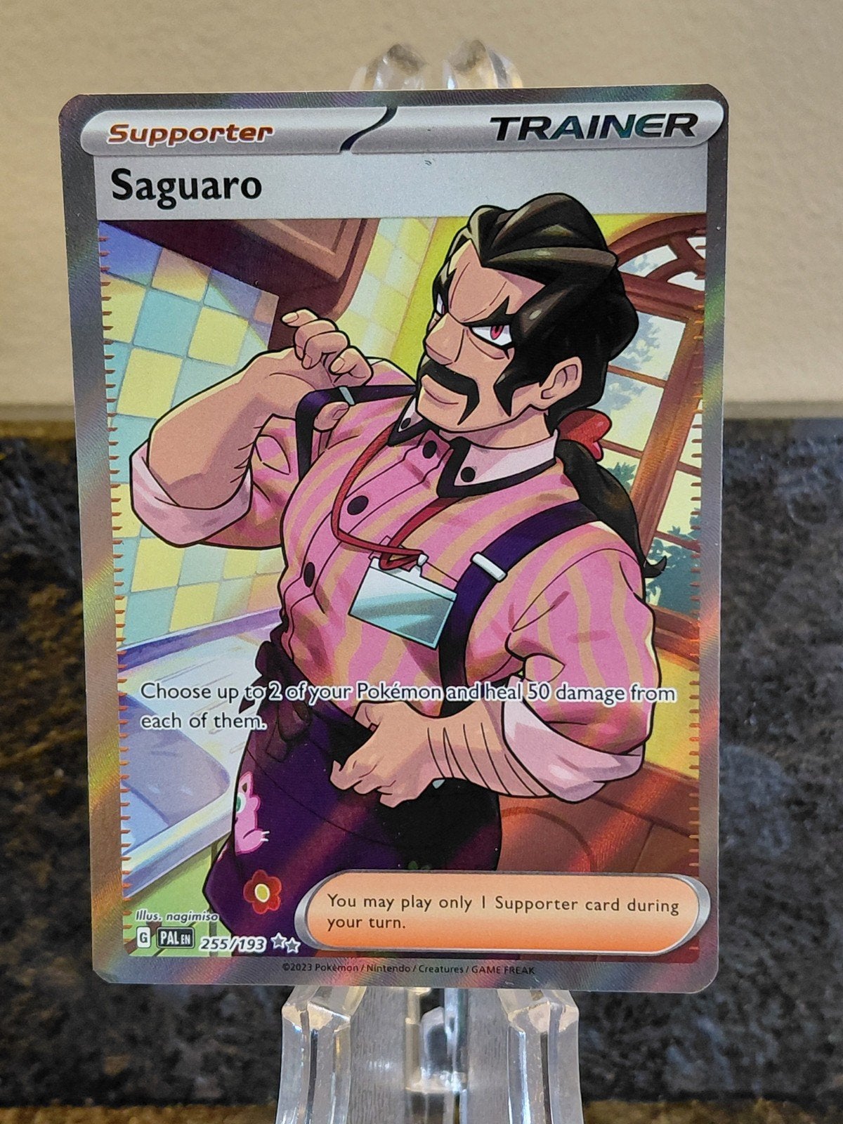 Saguaro Trainer Kaart - Pokémon Scarlet & Violet (Full Art), Ophalen of Verzenden, Zo goed als nieuw, Losse kaart, Foil