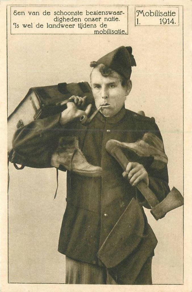 388-529-001 Mobilisatie 1914 Landweerrijmen, Verzenden, Voor 1920, Zuid-Holland