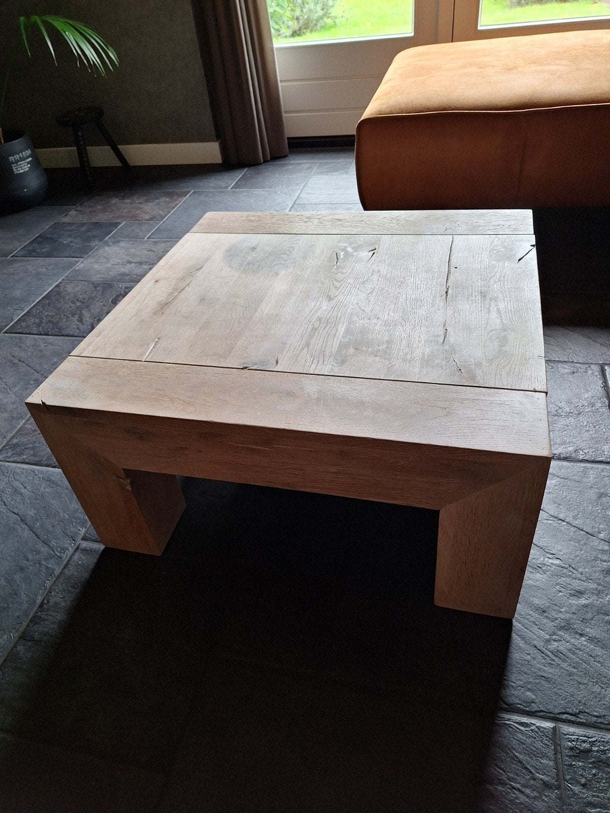 Robuuste Lucano Salontafel - Massief Hout, Huis en Inrichting, Ophalen, Modern, Landelijk, Robuust, Gebruikt, 50 tot 100 cm