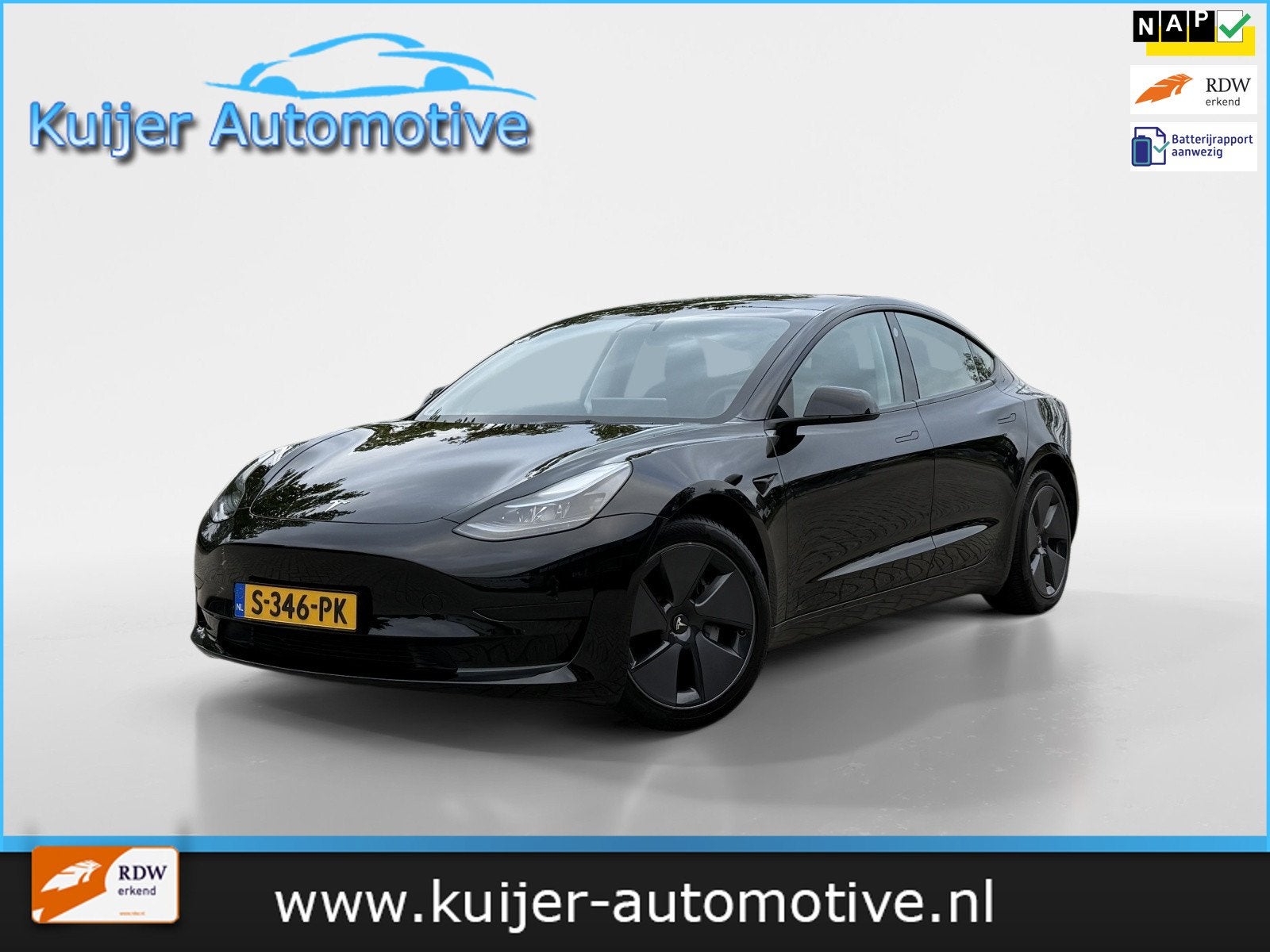 Tesla Model 3 Standard RWD Plus 60 kWh SOH 92,1% / Panoramad, Auto's, Tesla, Achterwielaandrijving, Gebruikt, Zwart, 491 km
