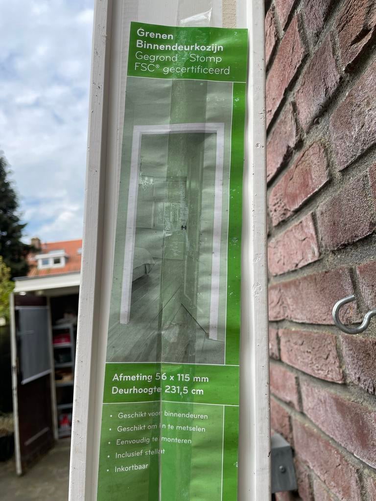 Grenen binnendeurkozijn 231,5 hoog stomp, Minder dan 80 cm, 215 cm of meer, Binnendeur, Nieuw