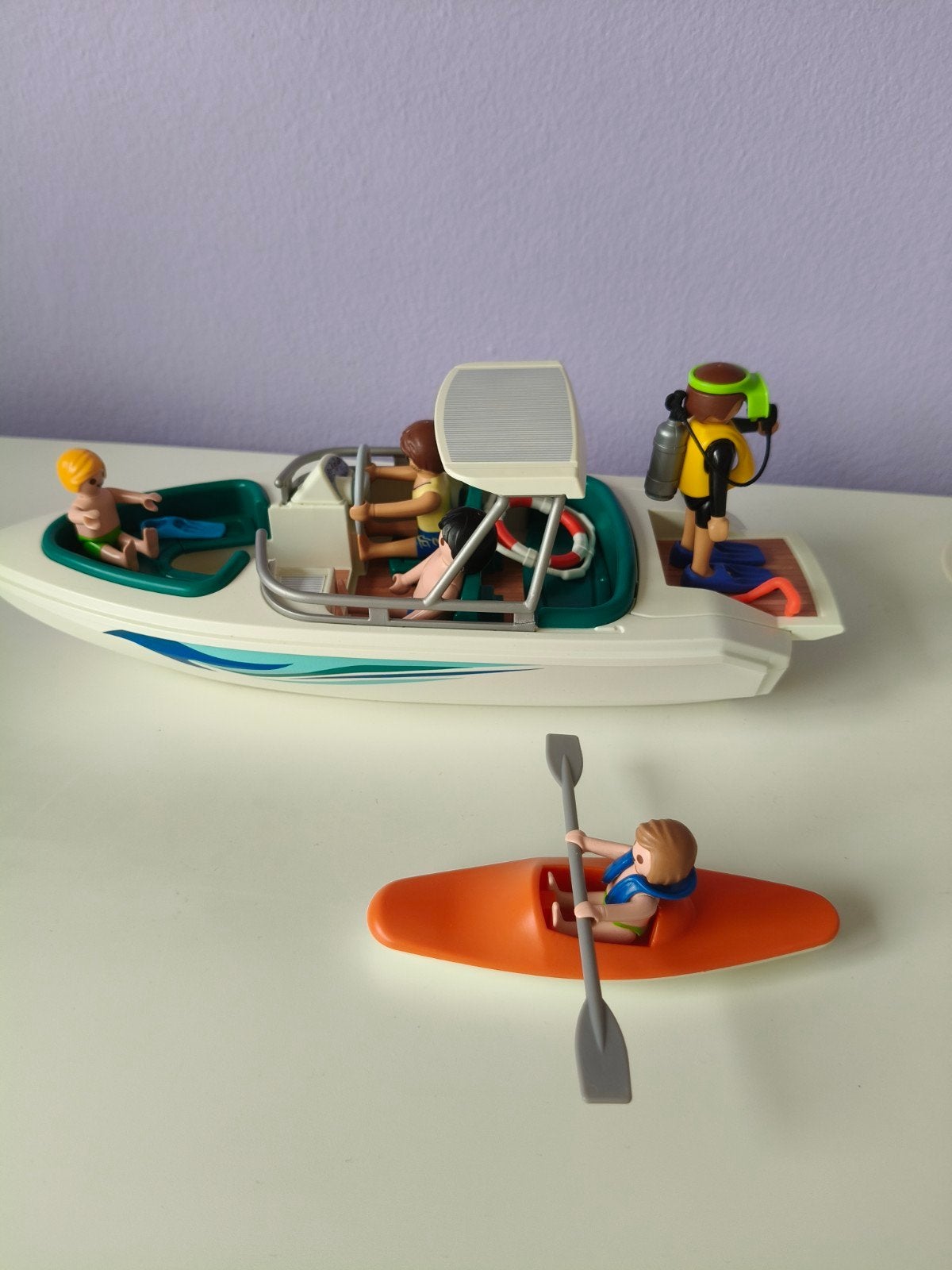 Playmobil speedboot met kano en duiker, Ophalen of Verzenden, Gebruikt, Jongen of Meisje