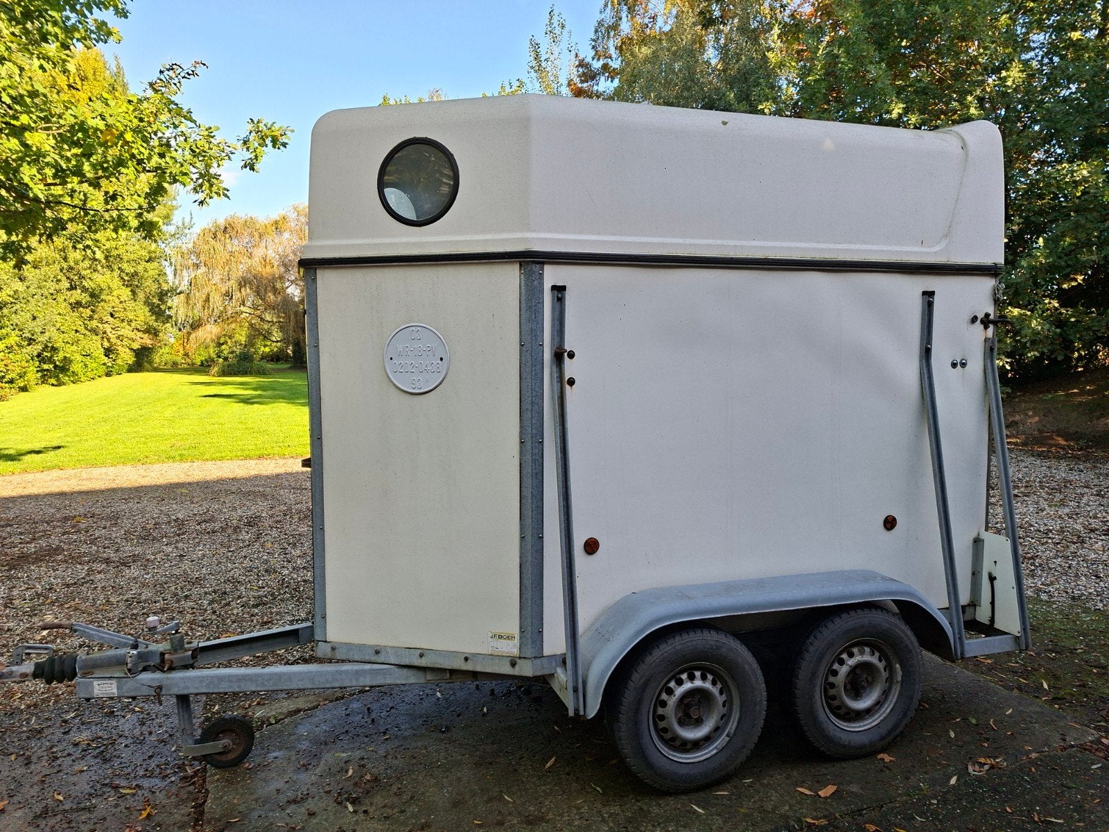 Sluis 1.5 paarden trailer, Ophalen, Gebruikt, Hout