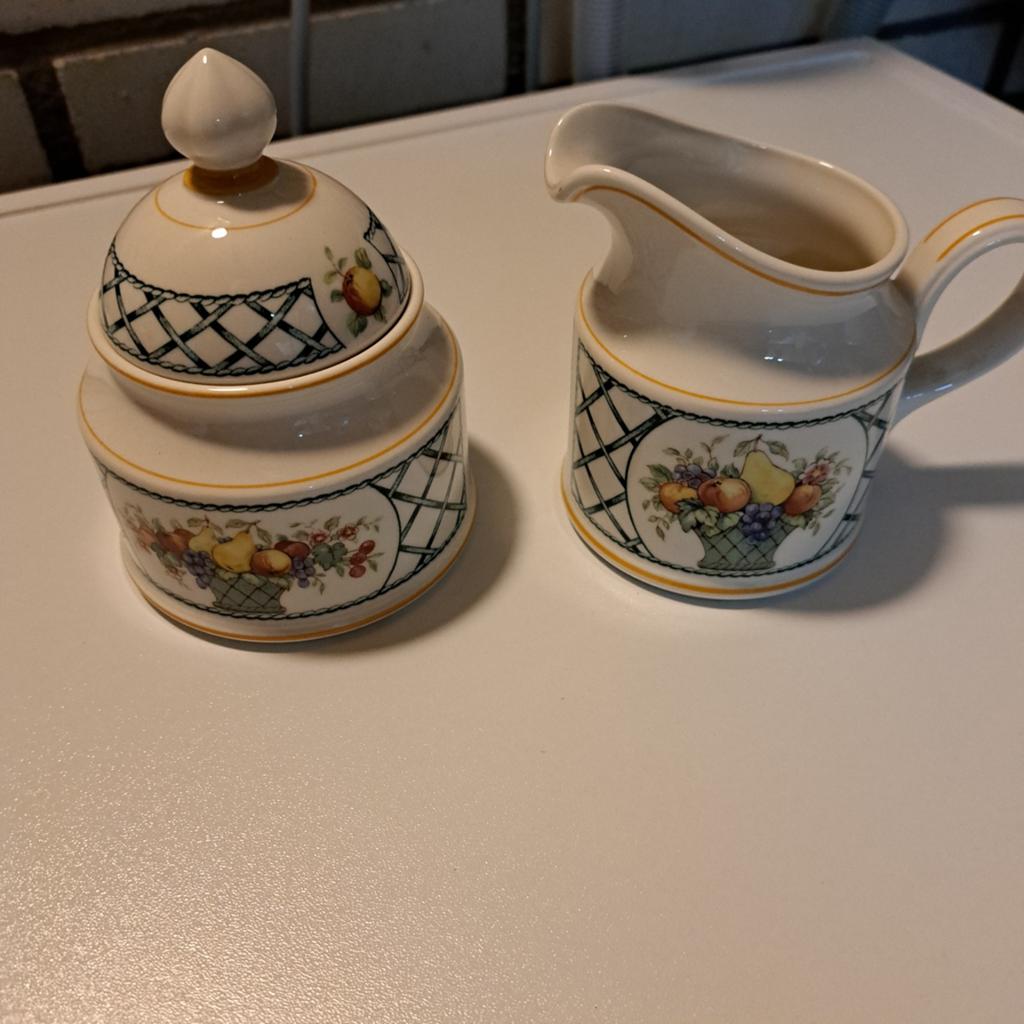 (k) Villeroy & Boch Basket Suikerpot en Melkkannetje, Ophalen, Overige typen, Zo goed als nieuw, Overige stijlen