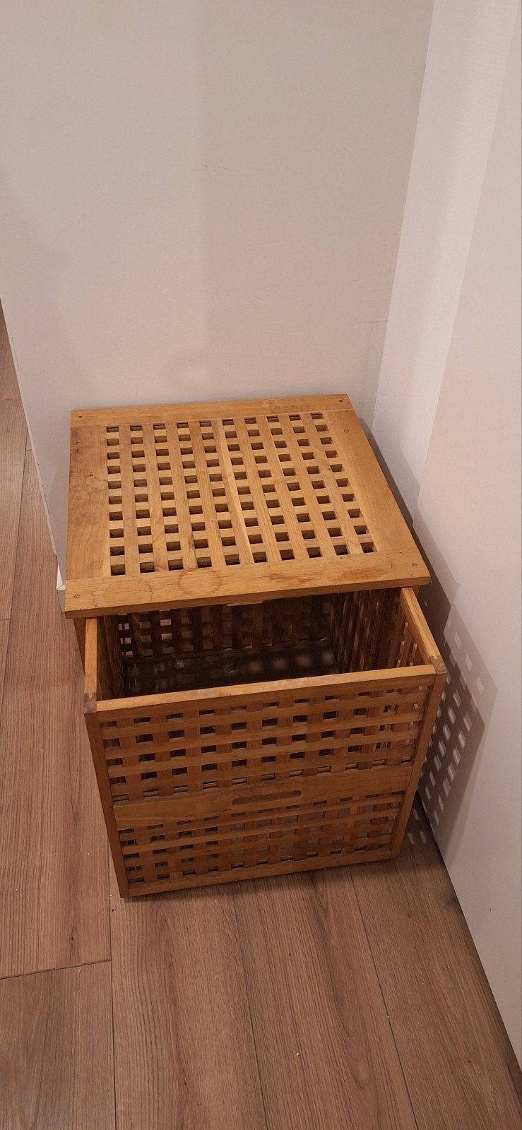 wasmand/ opberger met lade, hout 50x50x50, Huis en Inrichting, Woonaccessoires | Kisten, Ophalen, Gebruikt, 50 tot 100 cm, Minder dan 50 cm