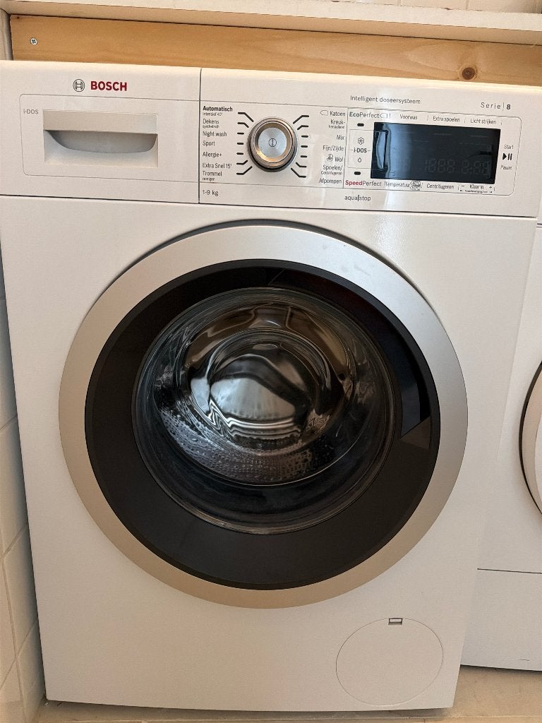 Wasmachine Bosch, Ophalen, Gebruikt, 1200 tot 1600 toeren, 85 tot 90 cm