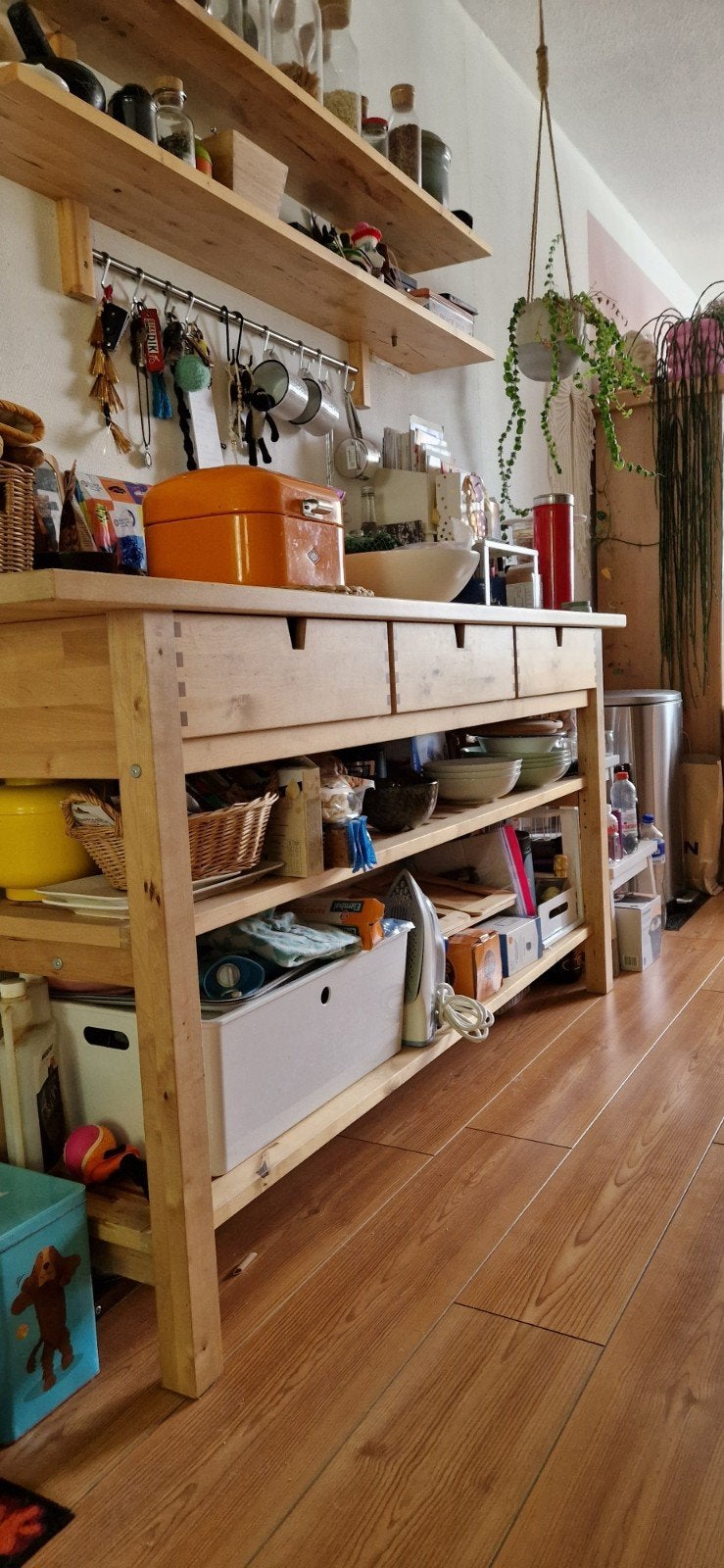 IKEA Keukentrolley / Keukeneiland met lades en planken, Gebruikt, Hout, IKEA, Keukentrolley