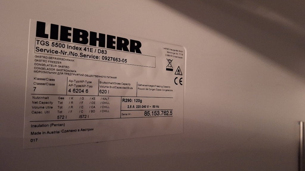 Diepvrieskast Liebherr Profiline 620L, 160 cm of meer, Zo goed als nieuw, Energieklasse A of zuiniger, Ophalen