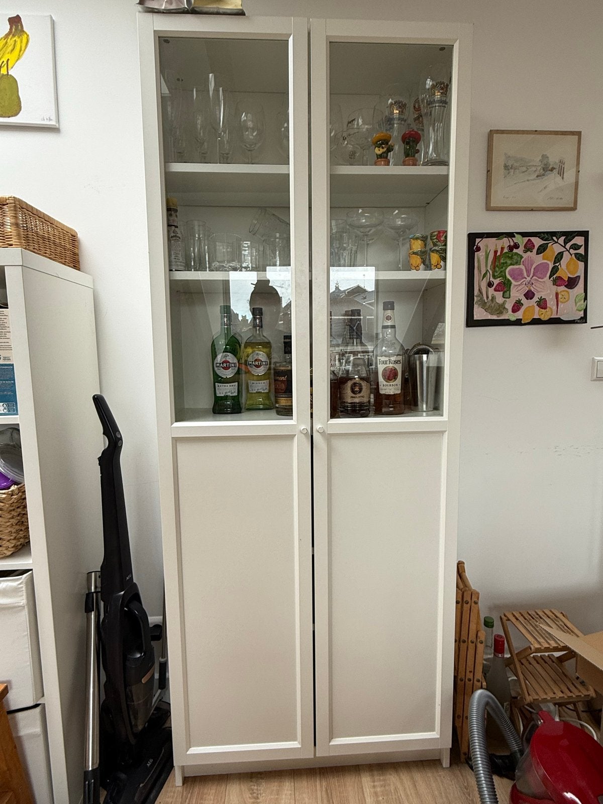 Ikea Witte Kast (BILLY / OXBERG) 200x80x30cm, Ophalen, 200 cm of meer, 50 tot 100 cm, Zo goed als nieuw