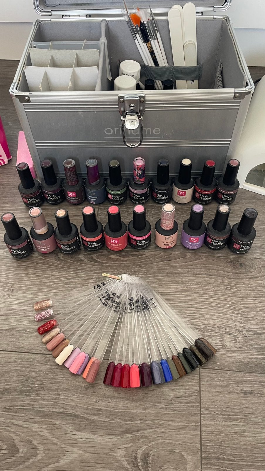 Pink Gellac complete set, Gebruikt, Overige kleuren, Ophalen of Verzenden, Handen en Nagels